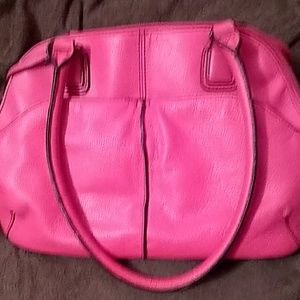 EUC pink Tignanello multi-compartment shoulder bag